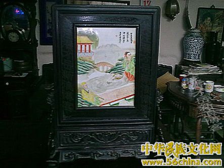 晚清瓷版画插屏 晚清瓷版画插屏