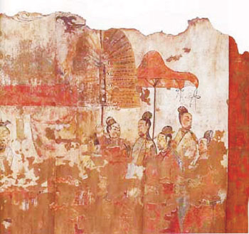 磁县东槐树村北齐宗室高润墓墓室壁画举哀图 磁县东槐树村北齐宗室高润墓墓室壁画举哀图